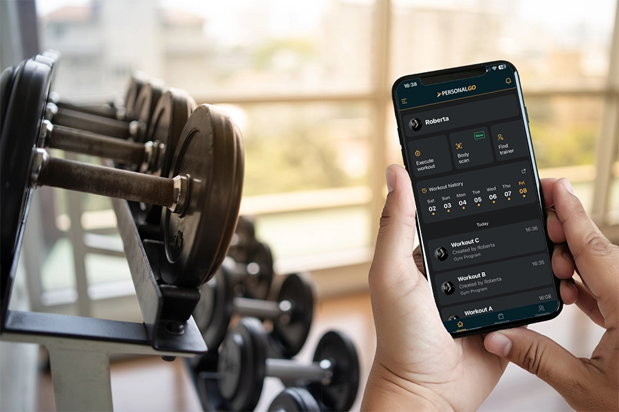 free fitness app on smartphone