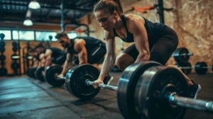 woman doing strength training at the gym